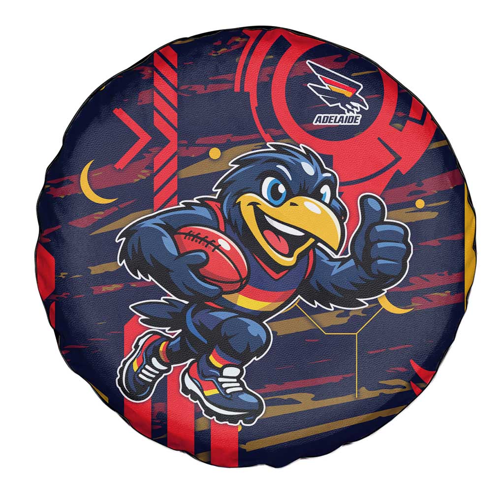 Adelaide Crows Spare Tire Cover Mascot Cartoon Football Illustration Style