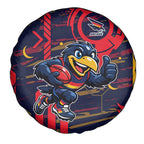 Adelaide Crows Spare Tire Cover Mascot Cartoon Football Illustration Style