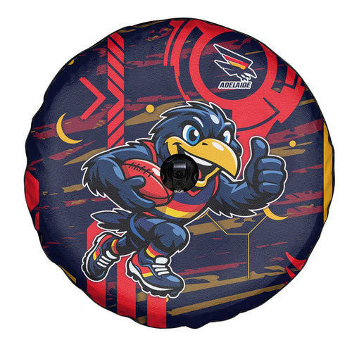 Adelaide Crows Spare Tire Cover Mascot Cartoon Football Illustration Style