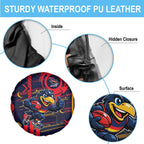 Adelaide Crows Spare Tire Cover Mascot Cartoon Football Illustration Style