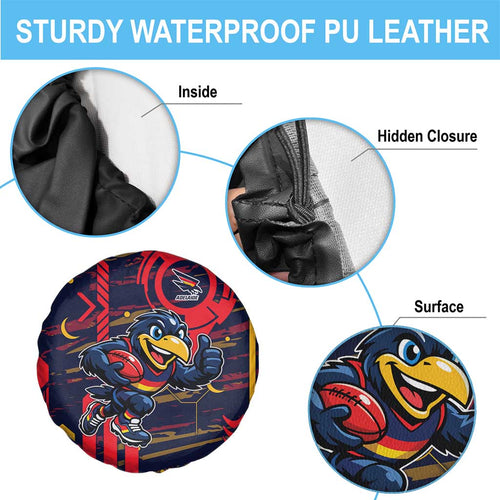 Adelaide Crows Spare Tire Cover Mascot Cartoon Football Illustration Style