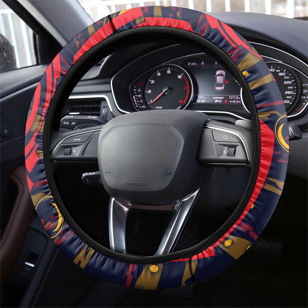 Adelaide Crows Steering Wheel Cover Mascot Cartoon Football Illustration Style