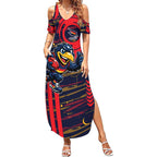 Adelaide Crows Summer Maxi Dress Mascot Cartoon Football Illustration Style