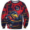 Adelaide Crows Sweatshirt Mascot Cartoon Football Illustration Style