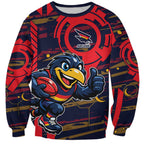 Adelaide Crows Sweatshirt Mascot Cartoon Football Illustration Style