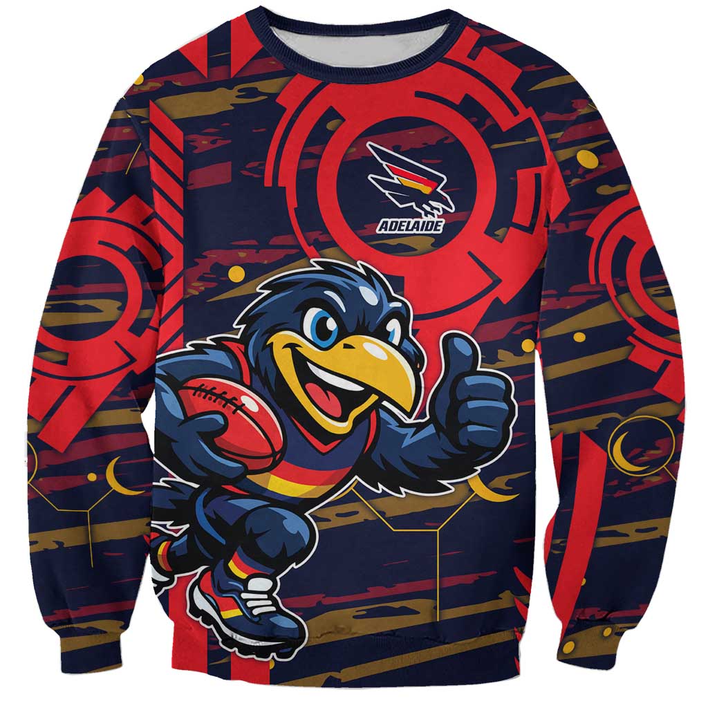 Adelaide Crows Sweatshirt Mascot Cartoon Football Illustration Style
