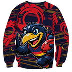 Adelaide Crows Sweatshirt Mascot Cartoon Football Illustration Style