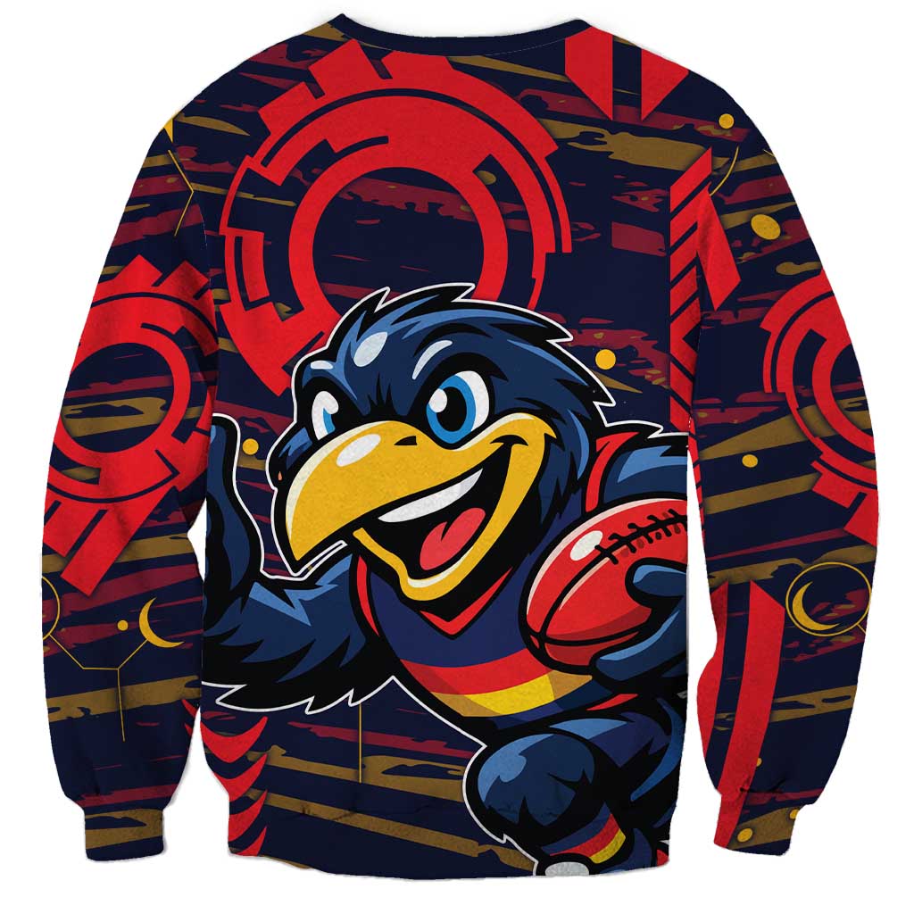 Adelaide Crows Sweatshirt Mascot Cartoon Football Illustration Style