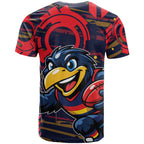 Adelaide Crows T Shirt Mascot Cartoon Football Illustration Style