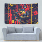 Adelaide Crows Tapestry Mascot Cartoon Football Illustration Style