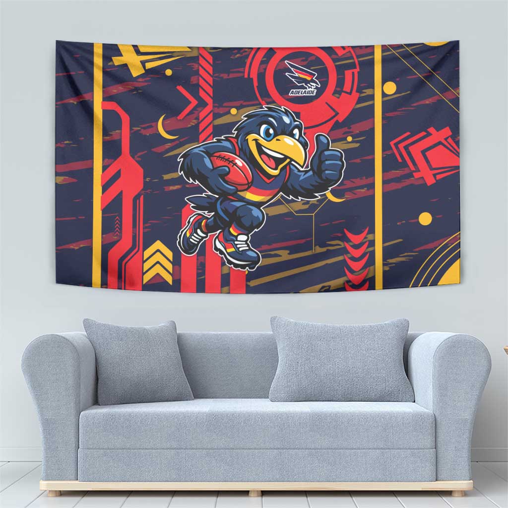 Adelaide Crows Tapestry Mascot Cartoon Football Illustration Style