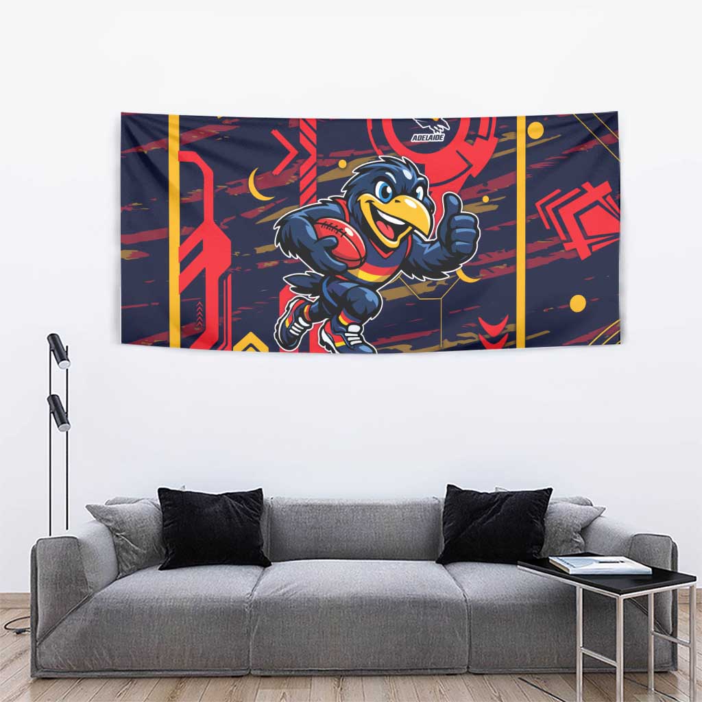 Adelaide Crows Tapestry Mascot Cartoon Football Illustration Style