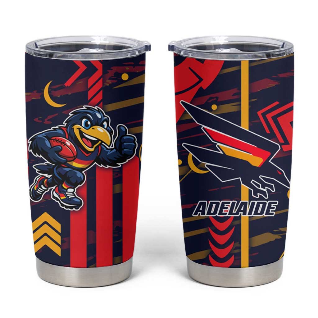 Adelaide Crows Tumbler Cup Mascot Cartoon Football Illustration Style