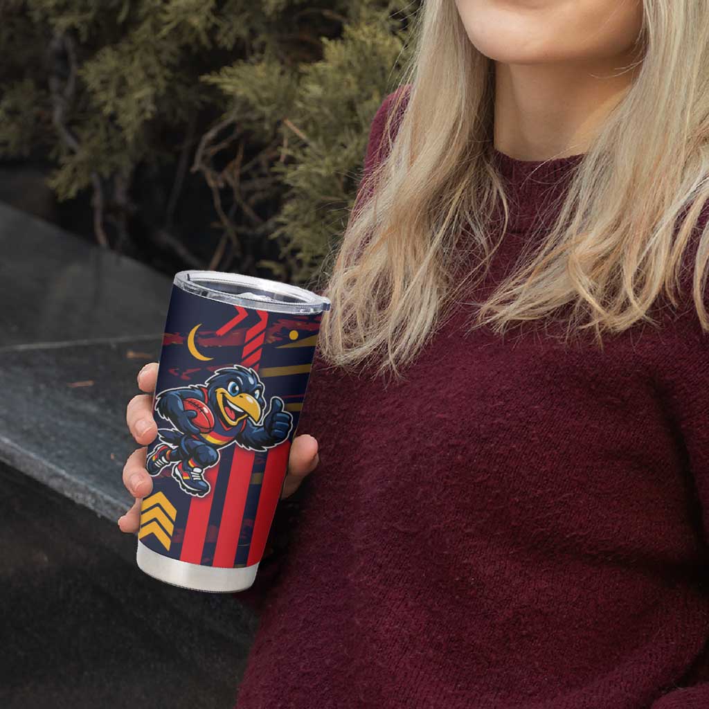 Adelaide Crows Tumbler Cup Mascot Cartoon Football Illustration Style