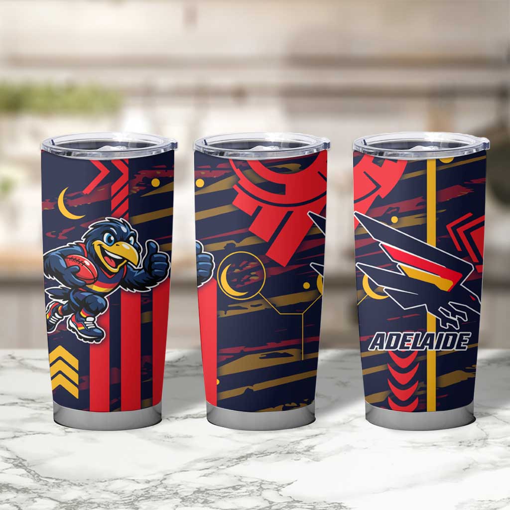 Adelaide Crows Tumbler Cup Mascot Cartoon Football Illustration Style