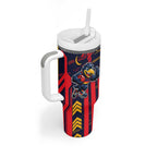 Adelaide Crows Tumbler With Handle Mascot Cartoon Football Illustration Style