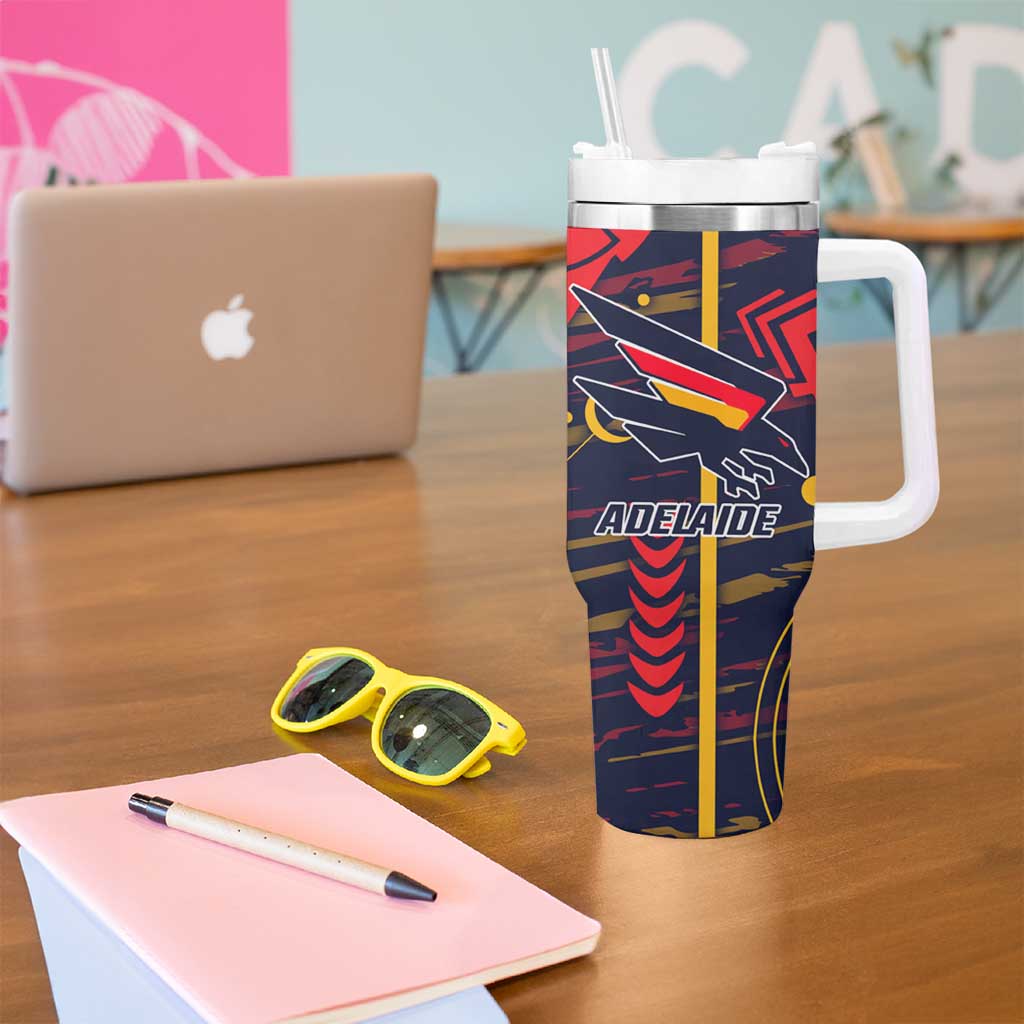 Adelaide Crows Tumbler With Handle Mascot Cartoon Football Illustration Style