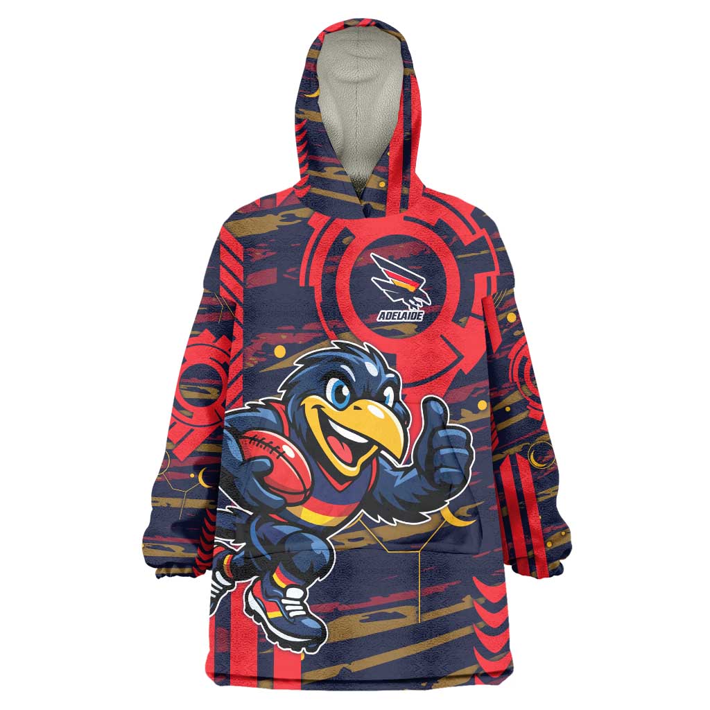 Adelaide Crows Wearable Blanket Hoodie Mascot Cartoon Football Illustration Style