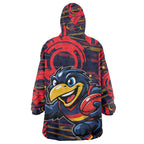 Adelaide Crows Wearable Blanket Hoodie Mascot Cartoon Football Illustration Style