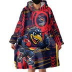 Adelaide Crows Wearable Blanket Hoodie Mascot Cartoon Football Illustration Style