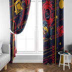 Adelaide Crows Window Curtain Mascot Cartoon Football Illustration Style