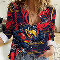 Adelaide Crows Women Casual Shirt Mascot Cartoon Football Illustration Style