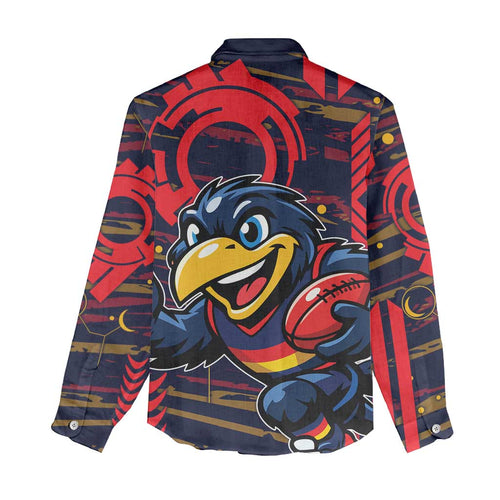 Adelaide Crows Women Casual Shirt Mascot Cartoon Football Illustration Style
