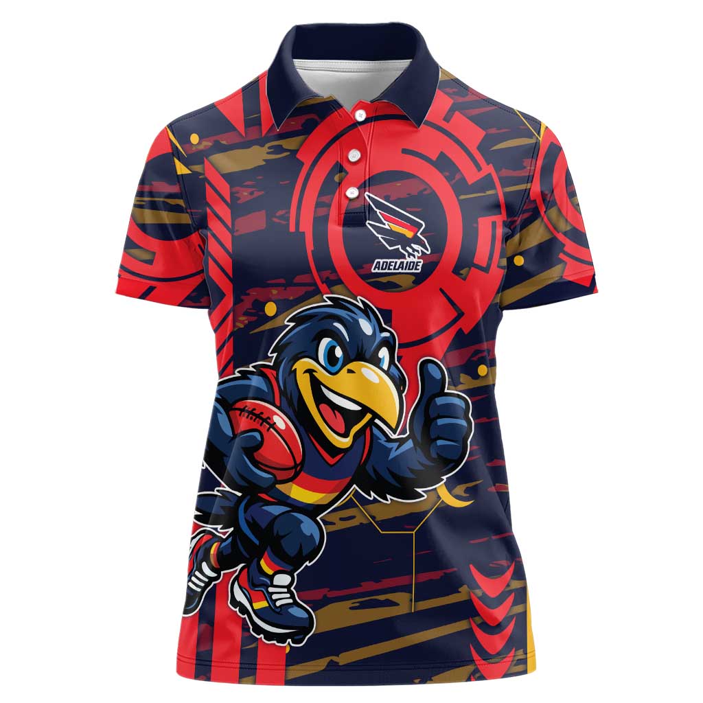 Adelaide Crows Women Polo Shirt Mascot Cartoon Football Illustration Style