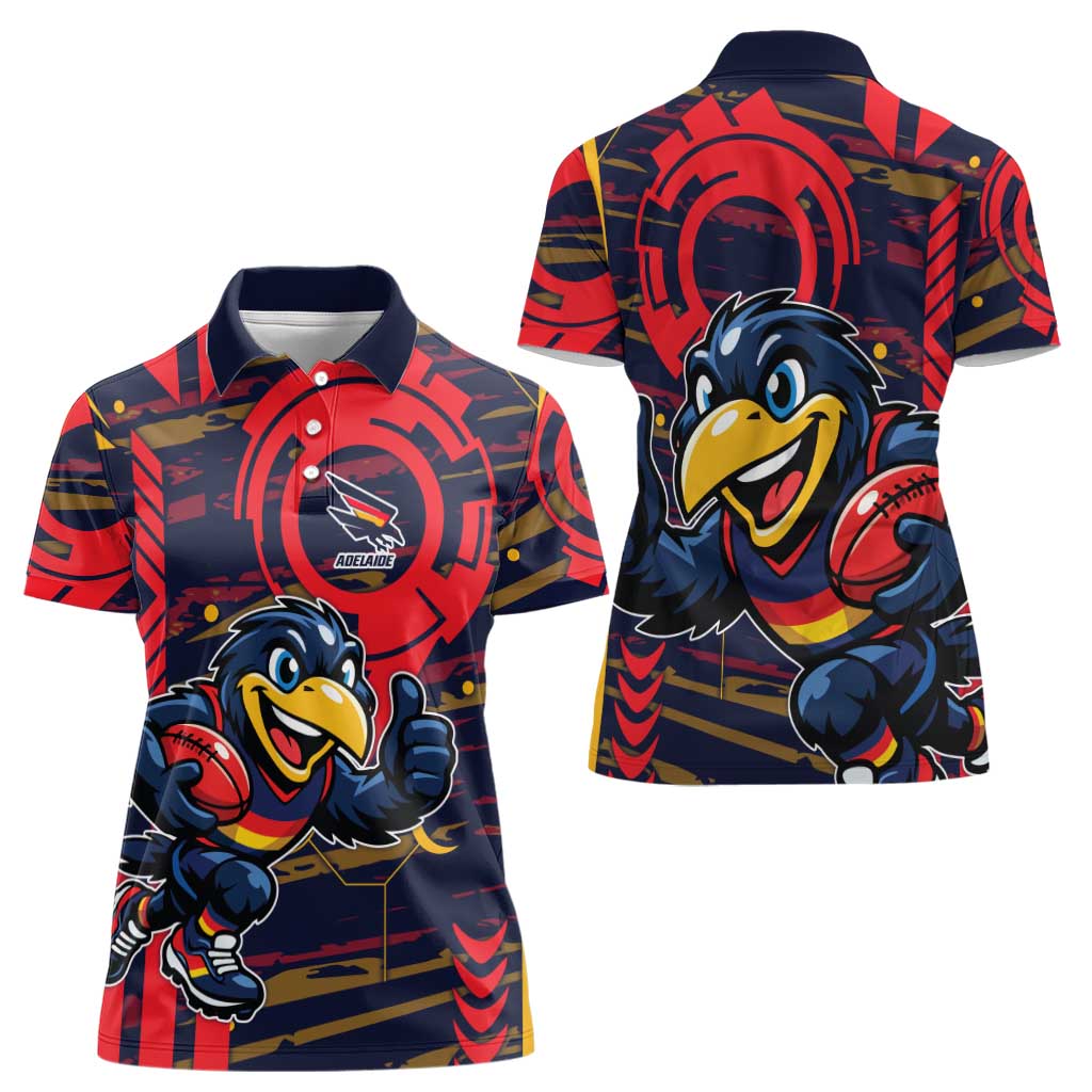 Adelaide Crows Women Polo Shirt Mascot Cartoon Football Illustration Style