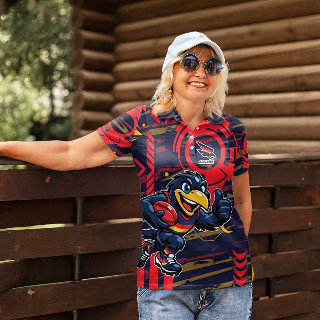 Adelaide Crows Women Polo Shirt Mascot Cartoon Football Illustration Style