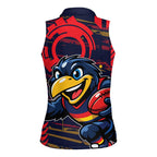 Adelaide Crows Women Sleeveless Polo Shirt Mascot Cartoon Football Illustration Style