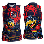 Adelaide Crows Women Sleeveless Polo Shirt Mascot Cartoon Football Illustration Style