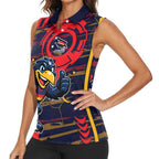 Adelaide Crows Women Sleeveless Polo Shirt Mascot Cartoon Football Illustration Style