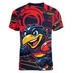 Adelaide Crows Women V-Neck T-Shirt Mascot Cartoon Football Illustration Style