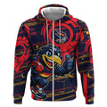 Adelaide Crows Zip Hoodie Mascot Cartoon Football Illustration Style