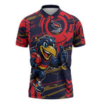 Adelaide Crows Zipper Polo Shirt Mascot Cartoon Football Illustration Style