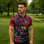 Adelaide Crows Zipper Polo Shirt Mascot Cartoon Football Illustration Style