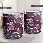 Personalized Manly Warringah Sea Eagles Laundry Basket Aboriginal Pattern with Graffiti Style Design