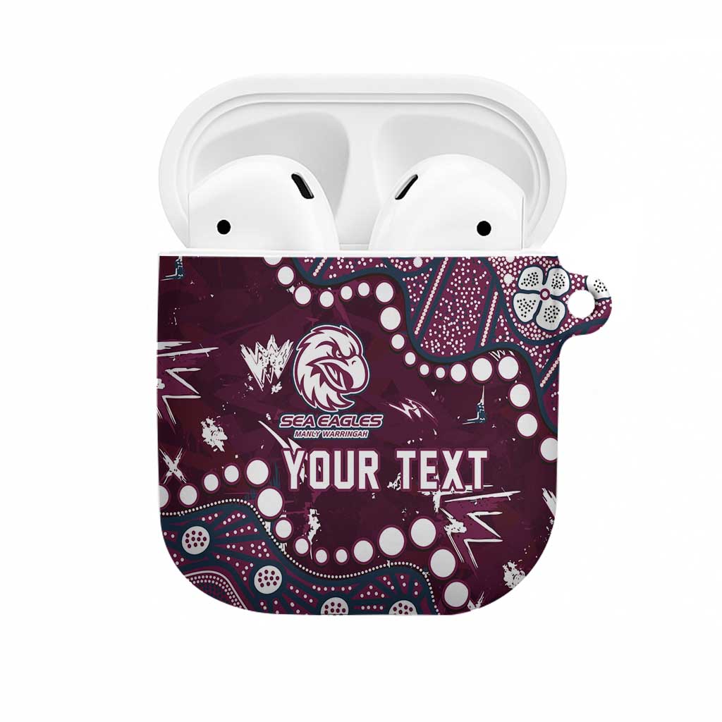 Personalized Manly Warringah Sea Eagles AirPods Case Aboriginal Pattern with Graffiti Style Design