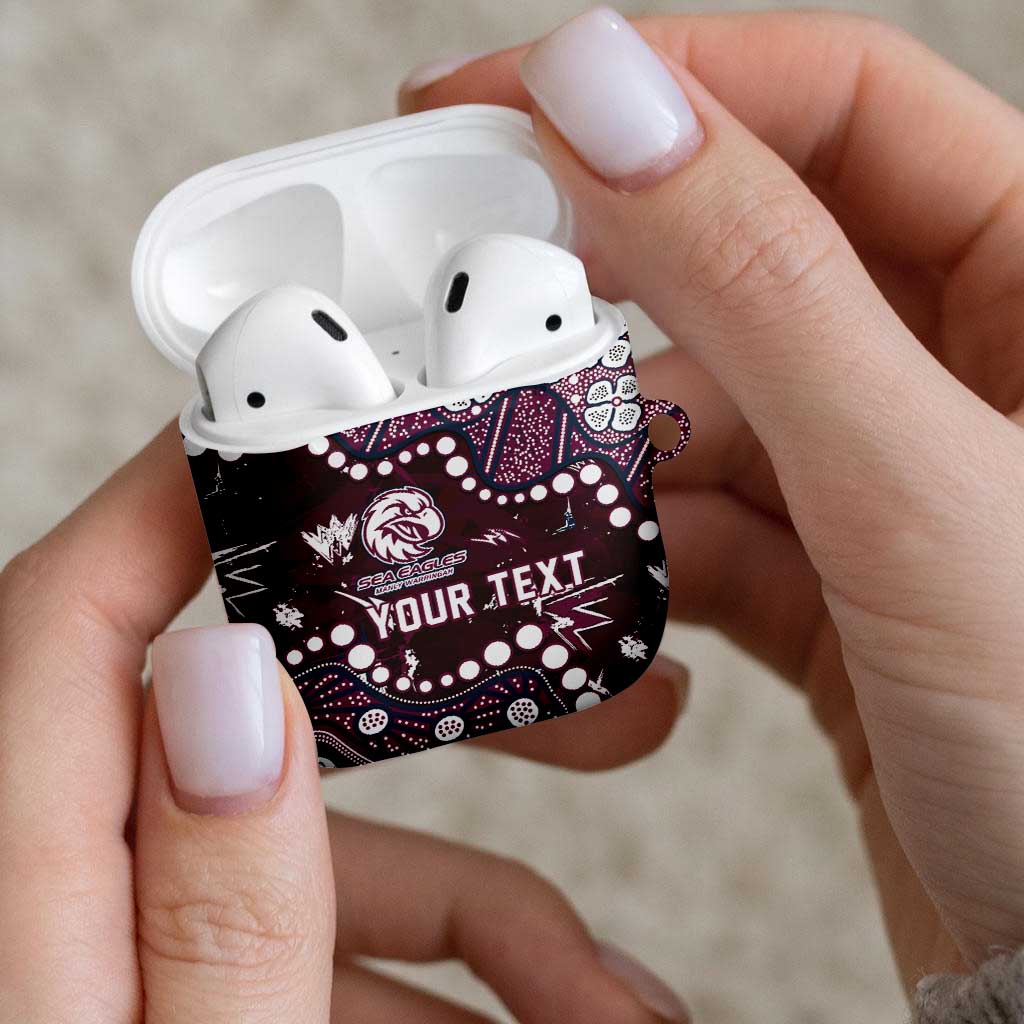Personalized Manly Warringah Sea Eagles AirPods Case Aboriginal Pattern with Graffiti Style Design