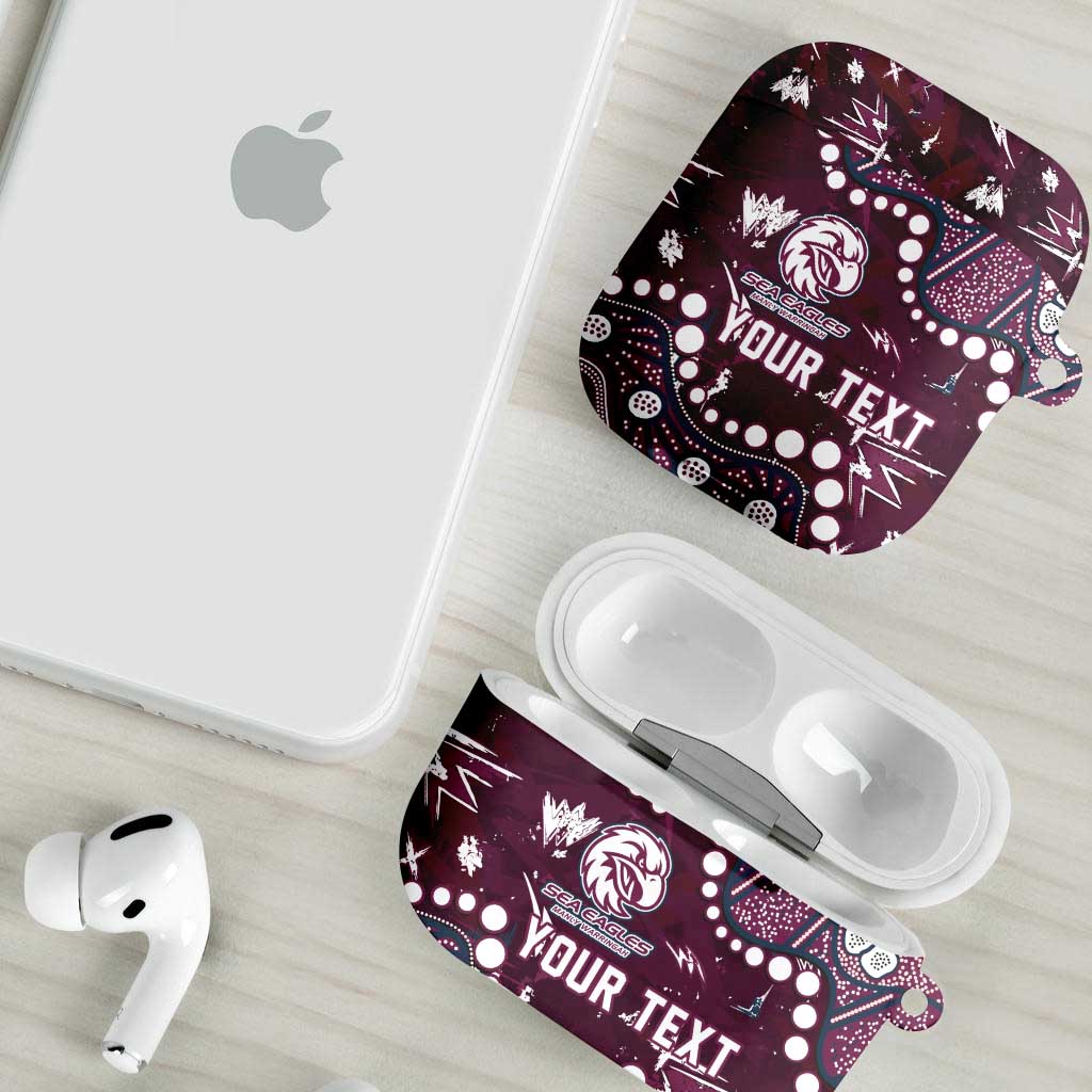 Personalized Manly Warringah Sea Eagles AirPods Case Aboriginal Pattern with Graffiti Style Design