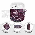 Personalized Manly Warringah Sea Eagles AirPods Case Aboriginal Pattern with Graffiti Style Design