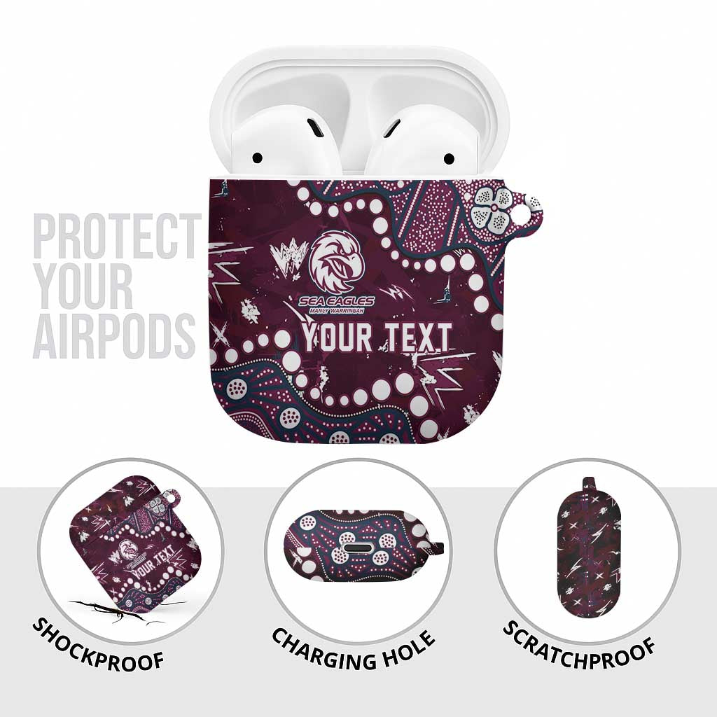 Personalized Manly Warringah Sea Eagles AirPods Case Aboriginal Pattern with Graffiti Style Design