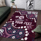 Personalized Manly Warringah Sea Eagles Area Rug Aboriginal Pattern with Graffiti Style Design