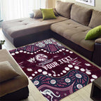 Personalized Manly Warringah Sea Eagles Area Rug Aboriginal Pattern with Graffiti Style Design