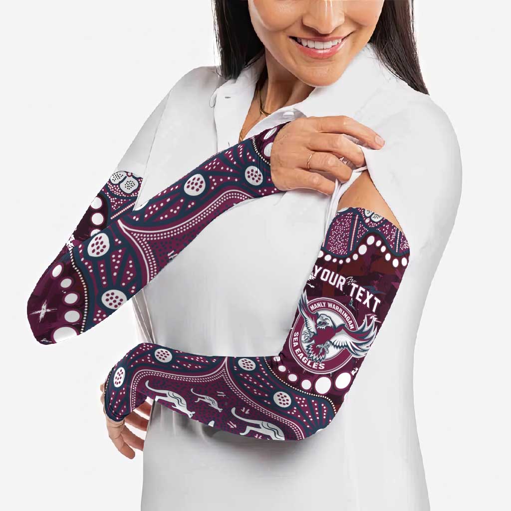 Personalized Manly Warringah Sea Eagles Arm Sleeves Aboriginal Pattern with Graffiti Style Design