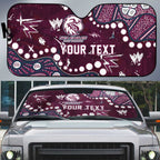 Personalized Manly Warringah Sea Eagles Auto Sun Shade Aboriginal Pattern with Graffiti Style Design