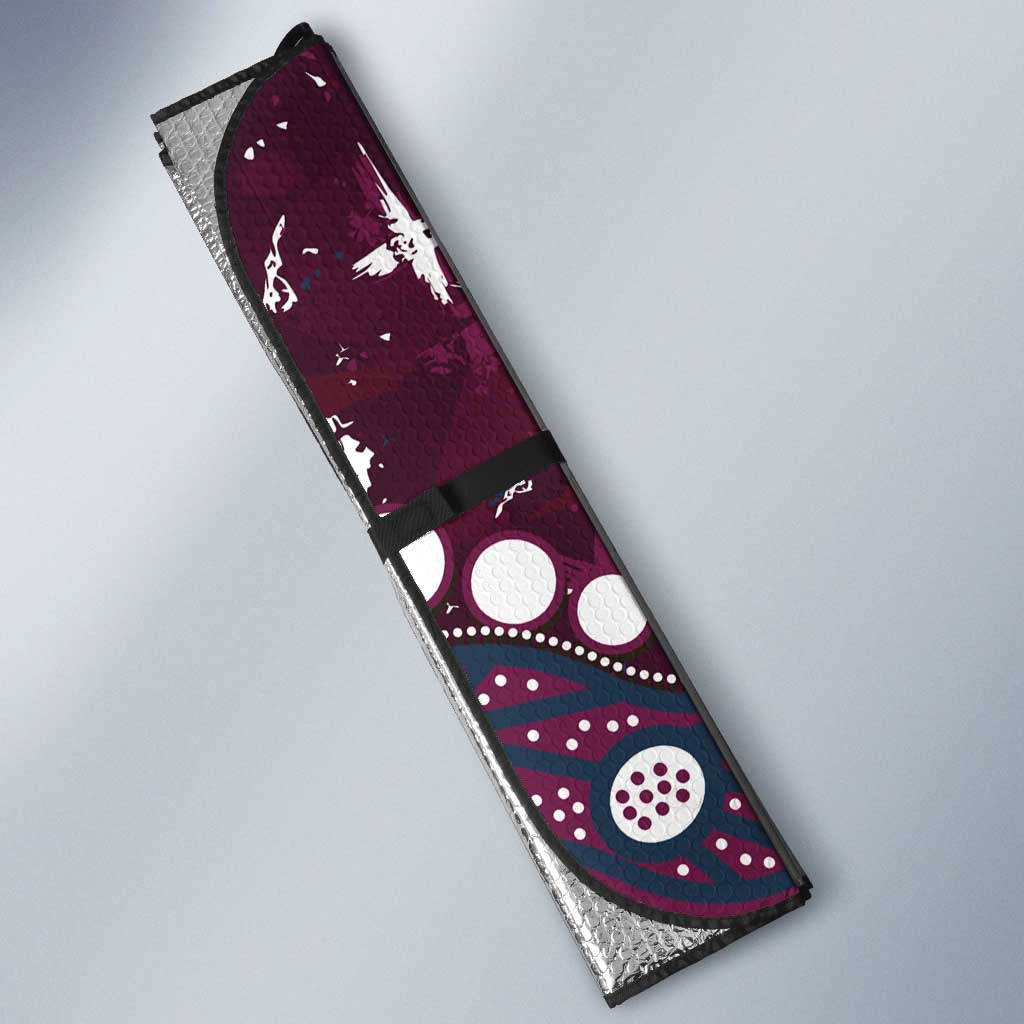 Personalized Manly Warringah Sea Eagles Auto Sun Shade Aboriginal Pattern with Graffiti Style Design