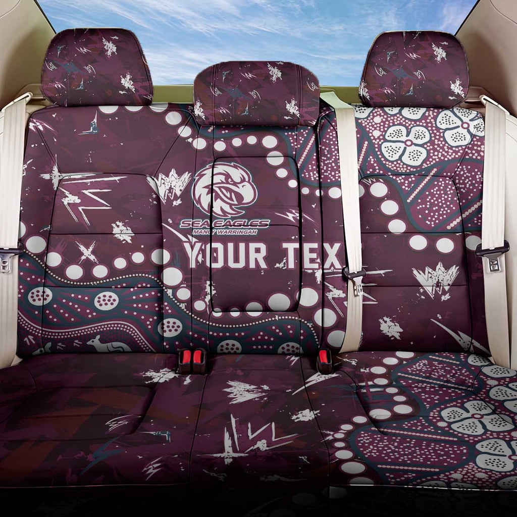 Personalized Manly Warringah Sea Eagles Back Car Seat Cover Aboriginal Pattern with Graffiti Style Design