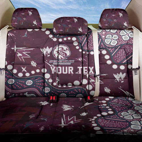 Personalized Manly Warringah Sea Eagles Back Car Seat Cover Aboriginal Pattern with Graffiti Style Design